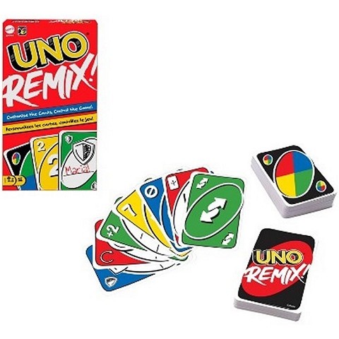 UNO REMIX CARD GAME 9,5X18,5CM (LANGUAGE: DE + IT + FR)