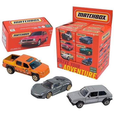 MATCHBOX DRIVE YOUR ADVENTURE DIE-CAST VEHICLES IN DISPLAY (24)